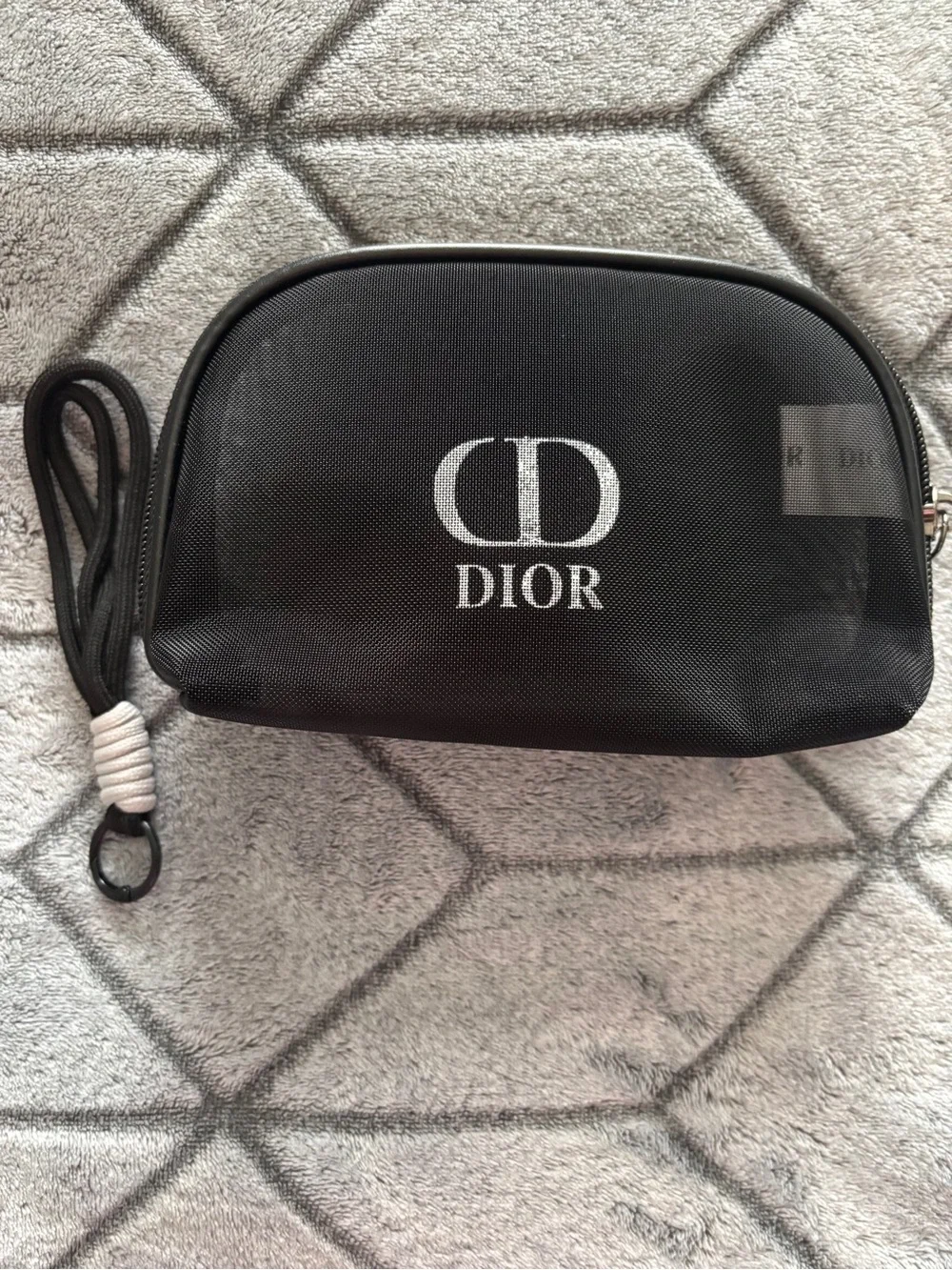 Black Logo Wristlet Pouch